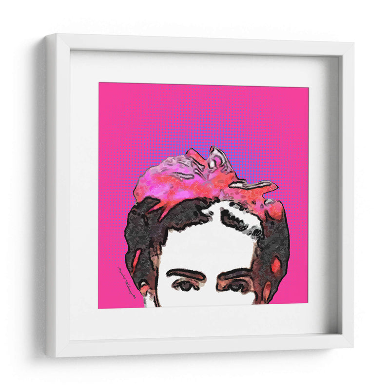 Retrato de Frida en Medios Tonos Rosas - Mario Velazquez | Cuadro decorativo de Canvas Lab