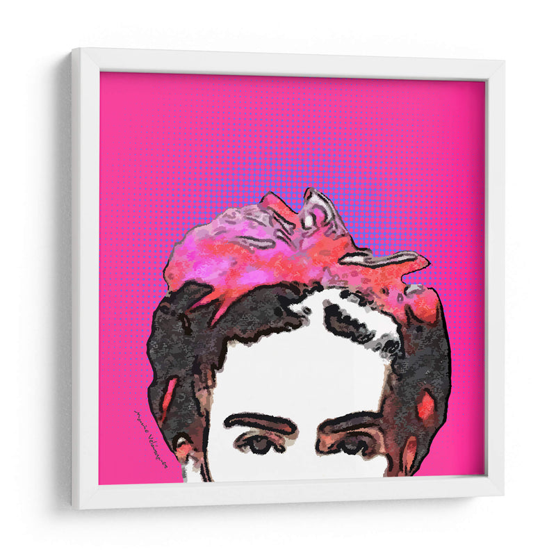 Retrato de Frida en Medios Tonos Rosas - Mario Velazquez | Cuadro decorativo de Canvas Lab