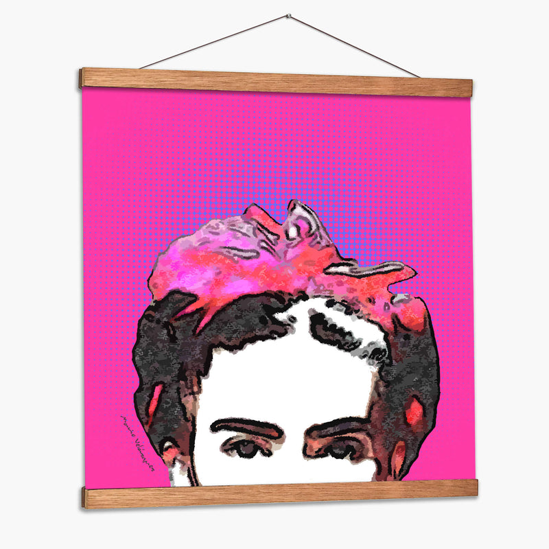 Retrato de Frida en Medios Tonos Rosas - Mario Velazquez | Cuadro decorativo de Canvas Lab
