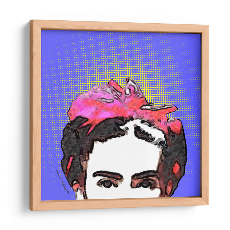 Retrato de Frida en Medios Tonos Azules - Mario Velazquez | Cuadro decorativo de Canvas Lab