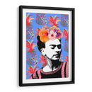 Frida Kahlo en Fondo Azul con Piñas - Mario Velazquez | Cuadro decorativo de Canvas Lab