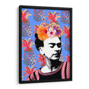 Frida Kahlo en Fondo Azul con Piñas - Mario Velazquez | Cuadro decorativo de Canvas Lab