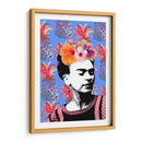 Frida Kahlo en Fondo Azul con Piñas - Mario Velazquez | Cuadro decorativo de Canvas Lab