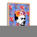 Frida Kahlo en Fondo Azul con Piñas - Mario Velazquez | Cuadro decorativo de Canvas Lab