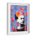 Frida Kahlo en Fondo Azul con Piñas - Mario Velazquez | Cuadro decorativo de Canvas Lab