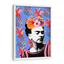 Frida Kahlo en Fondo Azul con Piñas - Mario Velazquez | Cuadro decorativo de Canvas Lab