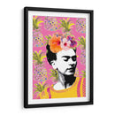 Frida Kahlo en Fondo Rosa con Piñas - Mario Velazquez | Cuadro decorativo de Canvas Lab