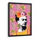 Frida Kahlo en Fondo Rosa con Piñas - Mario Velazquez | Cuadro decorativo de Canvas Lab