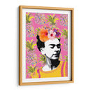 Frida Kahlo en Fondo Rosa con Piñas - Mario Velazquez | Cuadro decorativo de Canvas Lab
