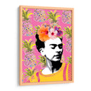Frida Kahlo en Fondo Rosa con Piñas - Mario Velazquez | Cuadro decorativo de Canvas Lab