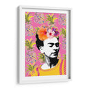 Frida Kahlo en Fondo Rosa con Piñas - Mario Velazquez | Cuadro decorativo de Canvas Lab