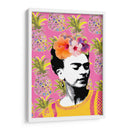 Frida Kahlo en Fondo Rosa con Piñas - Mario Velazquez | Cuadro decorativo de Canvas Lab