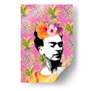 Frida Kahlo en Fondo Rosa con Piñas - Mario Velazquez | Cuadro decorativo de Canvas Lab