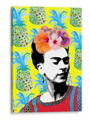 Frida Kahlo en Fondo Amarillo con Piñas - Mario Velazquez | Cuadro decorativo de Canvas Lab