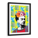 Frida Kahlo en Fondo Amarillo con Piñas - Mario Velazquez | Cuadro decorativo de Canvas Lab
