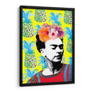 Frida Kahlo en Fondo Amarillo con Piñas - Mario Velazquez | Cuadro decorativo de Canvas Lab