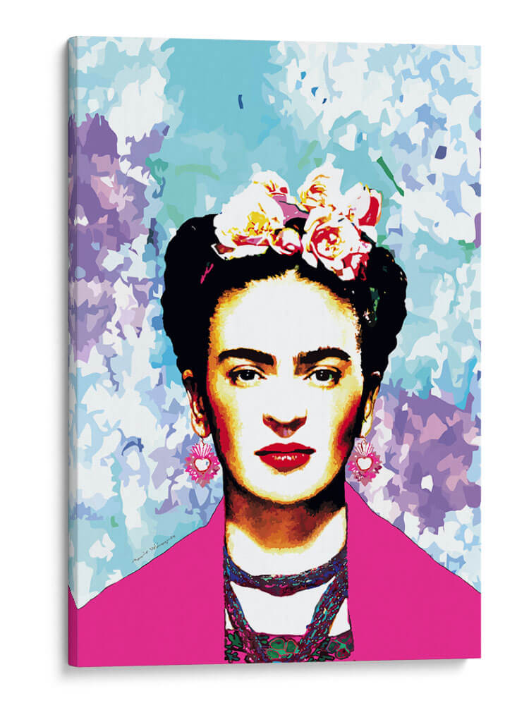 Frida Kahlo con Rebozo Rosa - Mario Velazquez | Cuadro decorativo de Canvas Lab