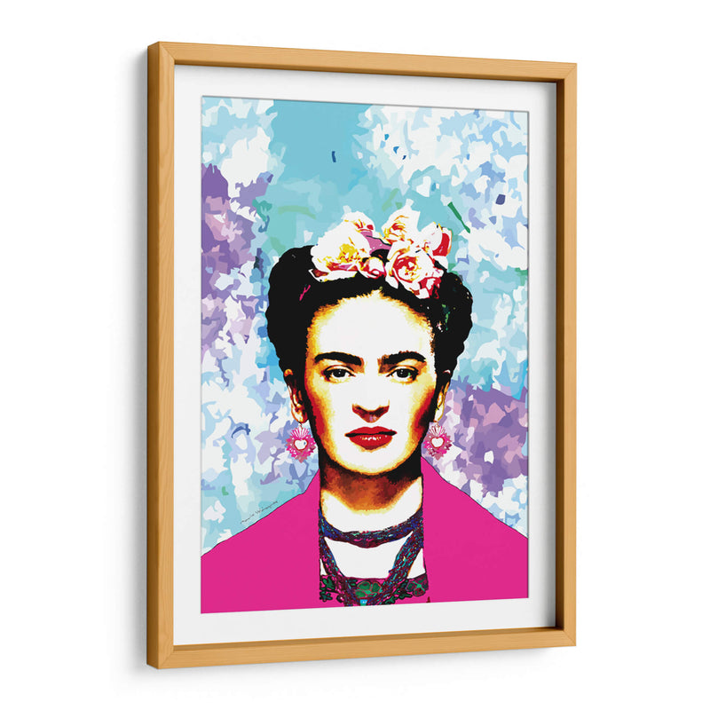 Frida Kahlo con Rebozo Rosa - Mario Velazquez | Cuadro decorativo de Canvas Lab