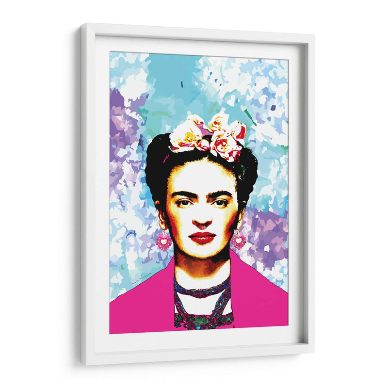 Frida Kahlo con Rebozo Rosa - Mario Velazquez | Cuadro decorativo de Canvas Lab