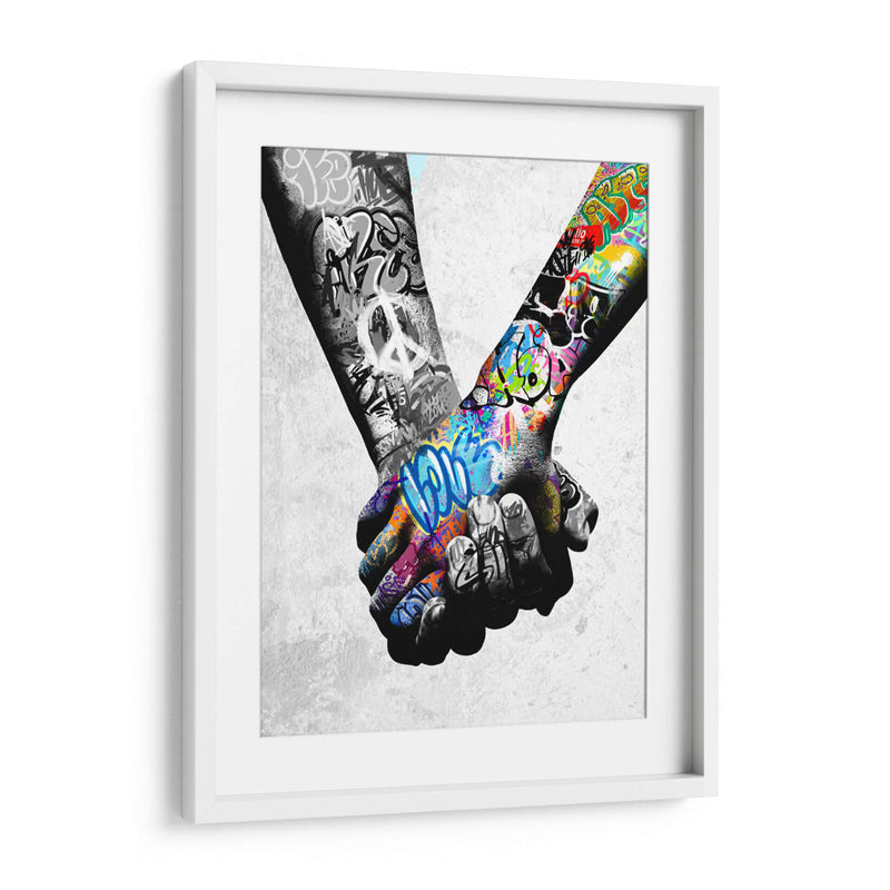 Graffiti Unity Bnw - David Aste | Cuadro decorativo de Canvas Lab