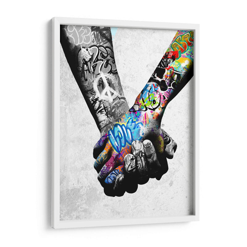 Graffiti Unity Bnw - David Aste | Cuadro decorativo de Canvas Lab