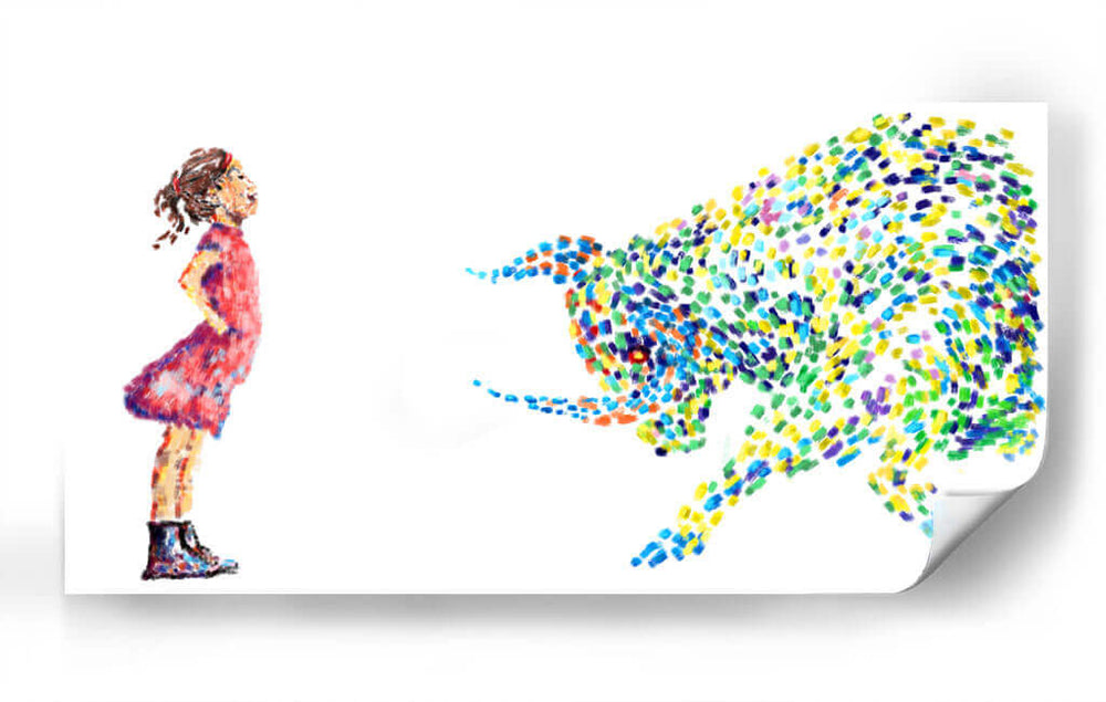 Fearless Girl Paint Strokes - Hue Art | Cuadro decorativo de Canvas Lab