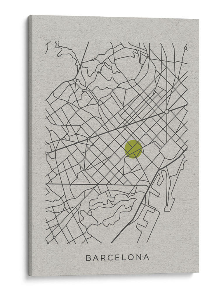BCN white map - Grau Project | Cuadro decorativo de Canvas Lab