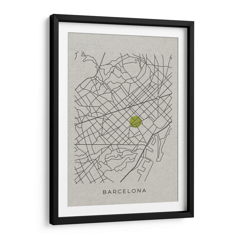 BCN white map - Grau Project | Cuadro decorativo de Canvas Lab