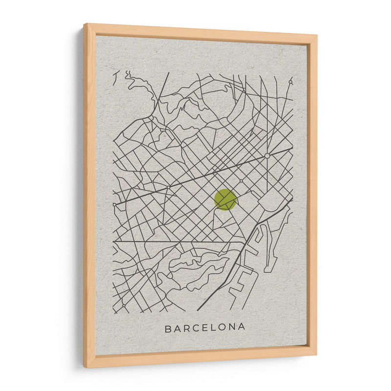 BCN white map - Grau Project | Cuadro decorativo de Canvas Lab