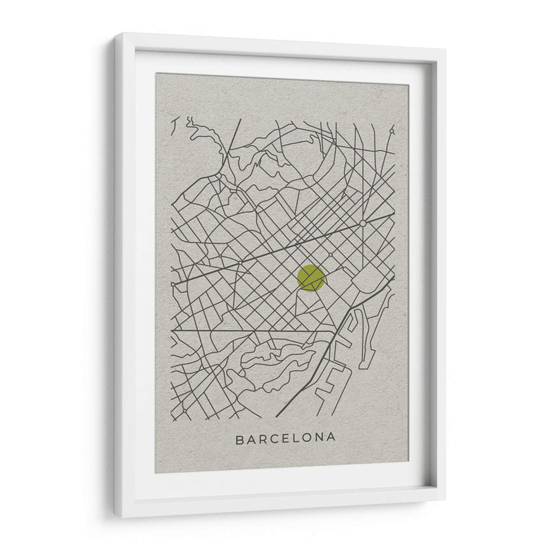 BCN white map - Grau Project | Cuadro decorativo de Canvas Lab
