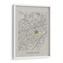BCN white map - Grau Project | Cuadro decorativo de Canvas Lab