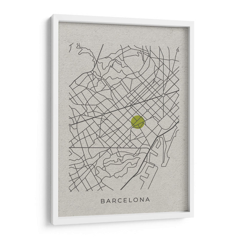 BCN white map - Grau Project | Cuadro decorativo de Canvas Lab