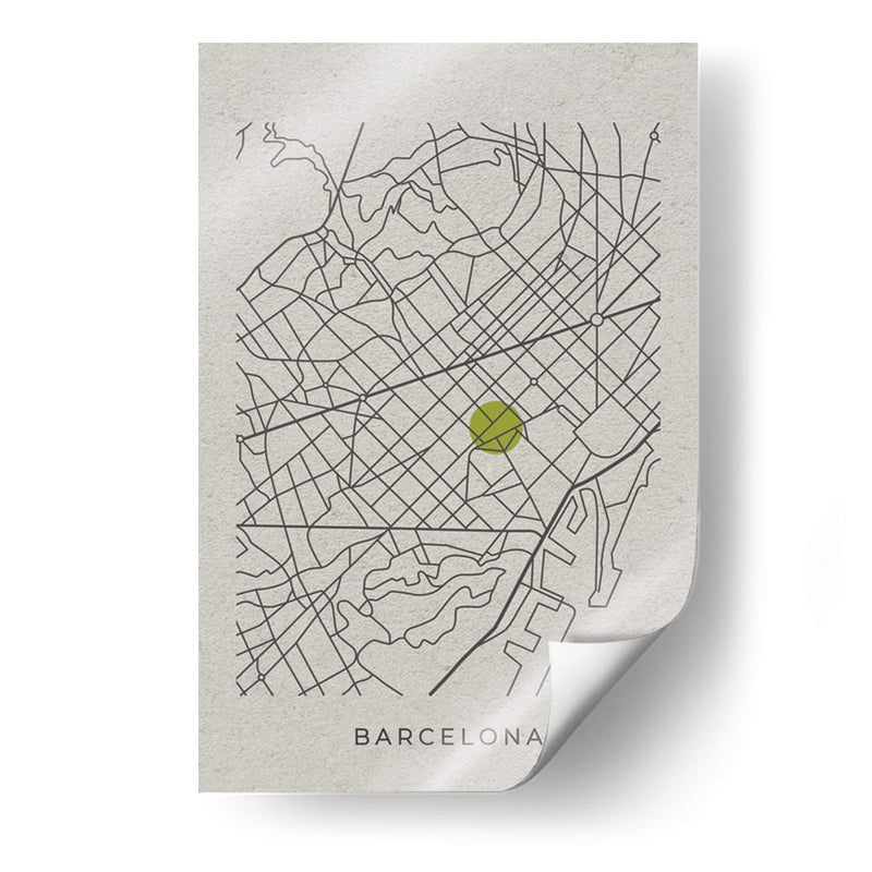 BCN white map - Grau Project | Cuadro decorativo de Canvas Lab