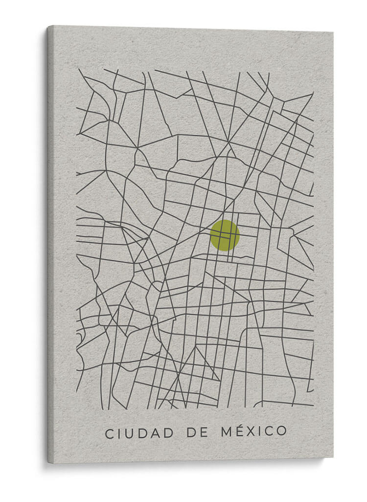 CDMX white map - Grau Project | Cuadro decorativo de Canvas Lab