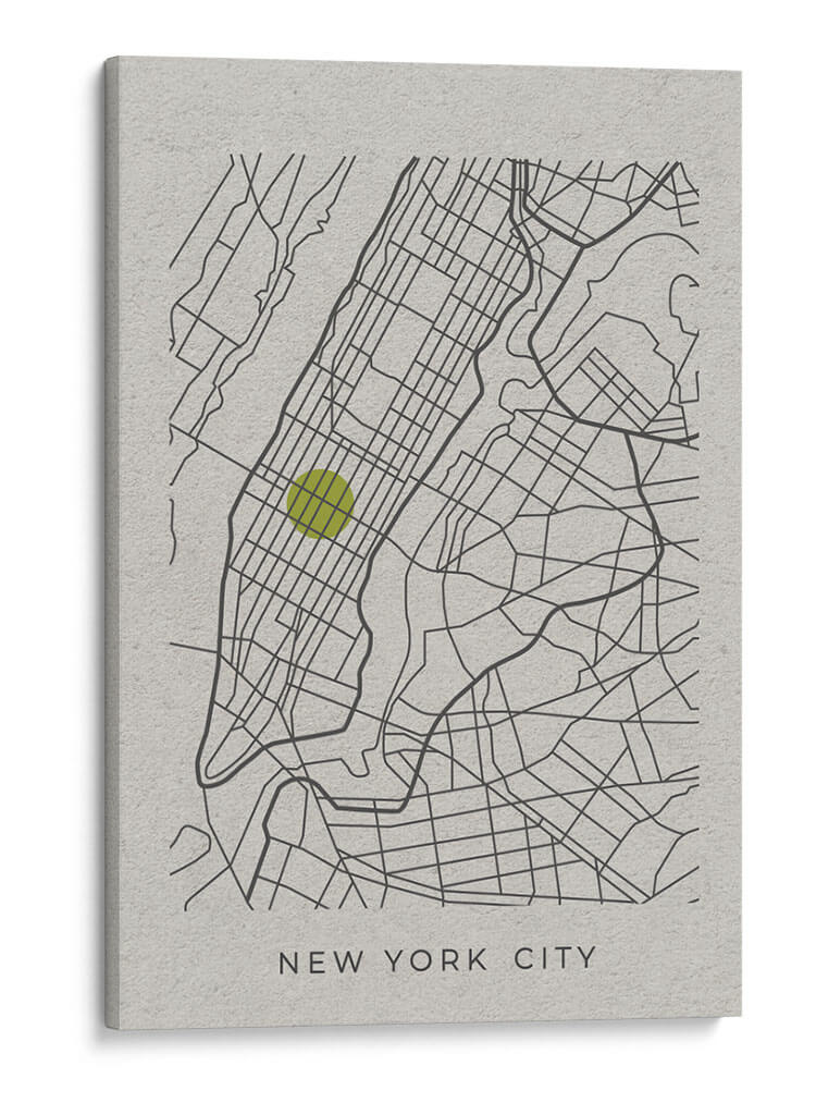 NYC white map - Grau Project | Cuadro decorativo de Canvas Lab