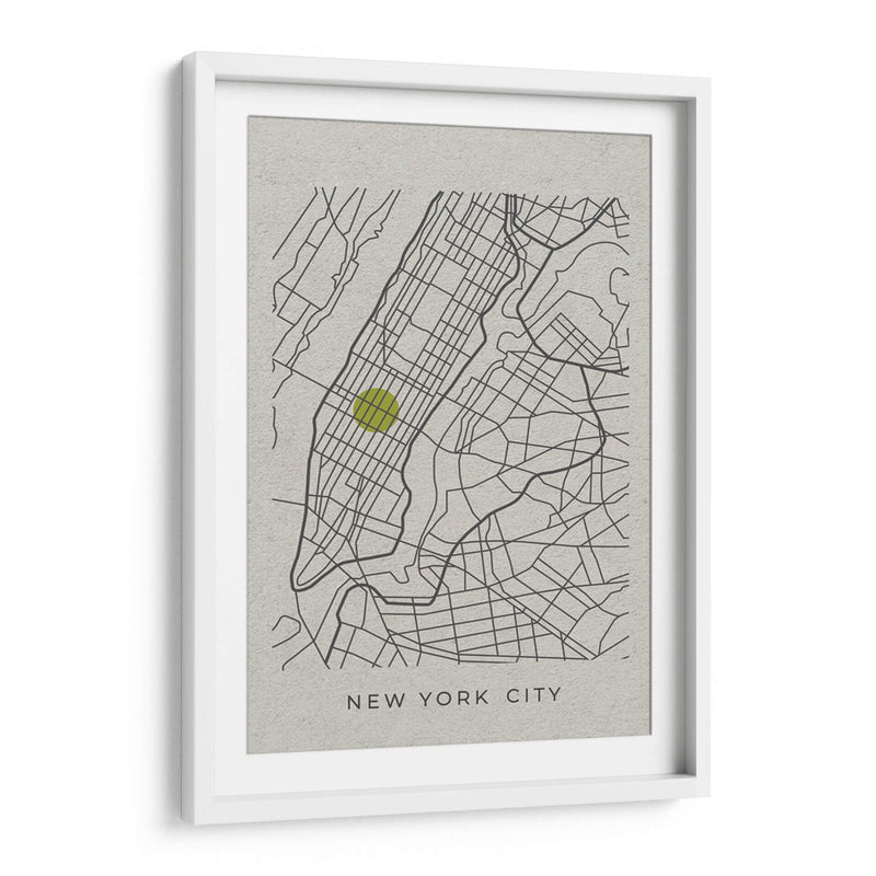 NYC white map - Grau Project | Cuadro decorativo de Canvas Lab