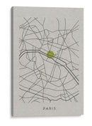 PARIS white map - Grau Project | Cuadro decorativo de Canvas Lab