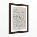 PARIS white map - Grau Project | Cuadro decorativo de Canvas Lab