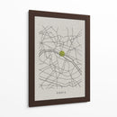 PARIS white map - Grau Project | Cuadro decorativo de Canvas Lab
