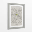 PARIS white map - Grau Project | Cuadro decorativo de Canvas Lab