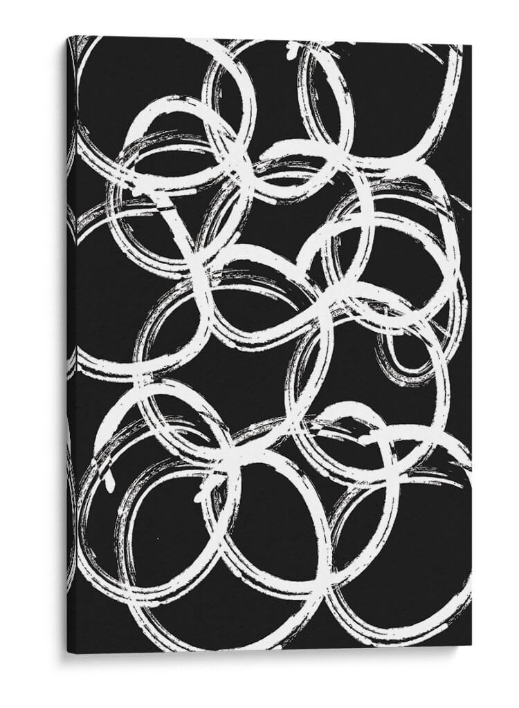 White on Black Circles - Grau Project | Cuadro decorativo de Canvas Lab
