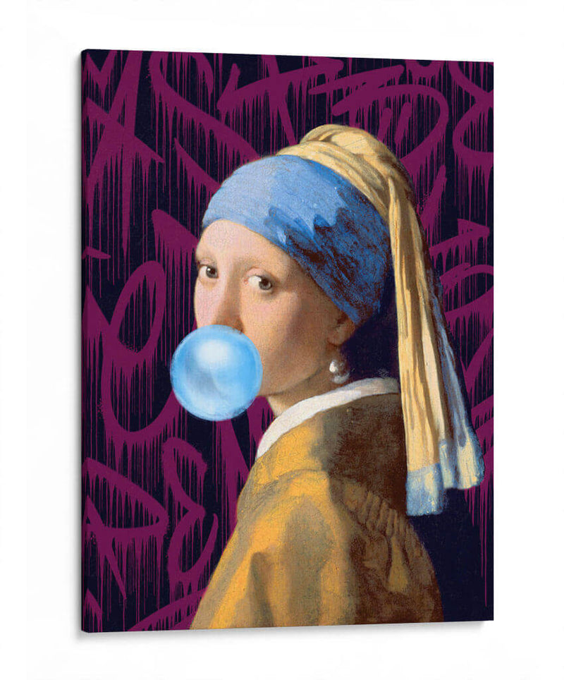 La Joven de la Perla Bubblegum - Fake Classics | Cuadro decorativo de Canvas Lab