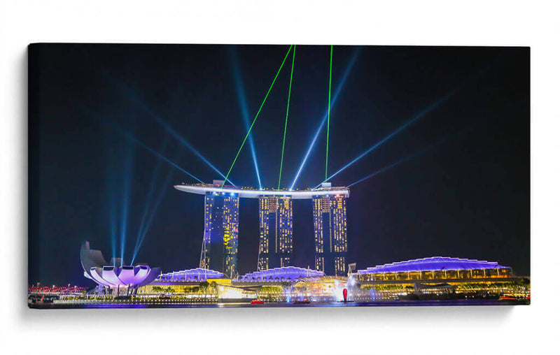 Singapur Marina bay hotel show noche 3 - ArmanDigitalArt | Cuadro decorativo de Canvas Lab