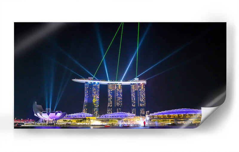 Singapur Marina bay hotel show noche 3 - ArmanDigitalArt | Cuadro decorativo de Canvas Lab