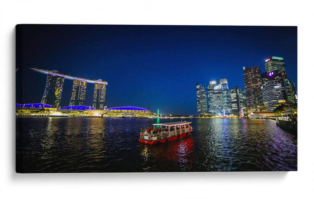 Singapur panorámica de noche 2.jpg - ArmanDigitalArt | Cuadro decorativo de Canvas Lab