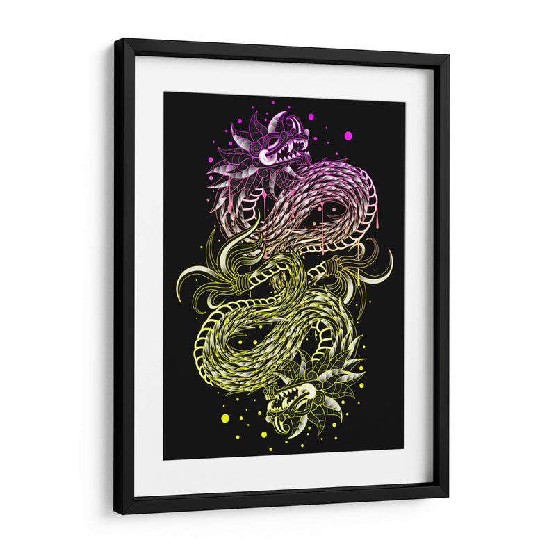 quetzalcoatl neon rosa y verde - Catpoe | Cuadro decorativo de Canvas Lab