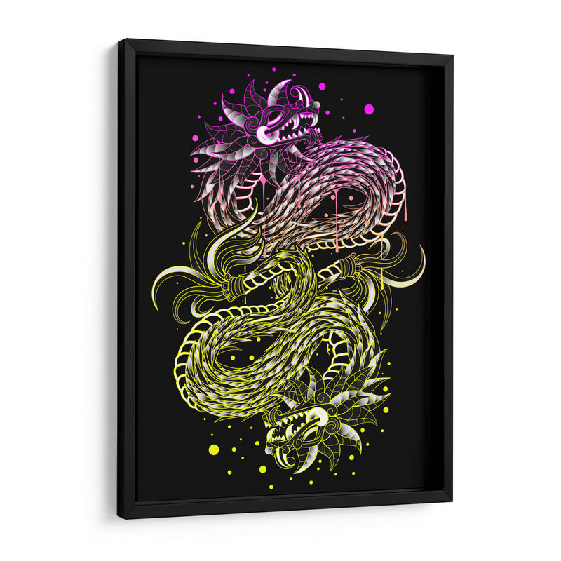 quetzalcoatl neon rosa y verde - Catpoe | Cuadro decorativo de Canvas Lab