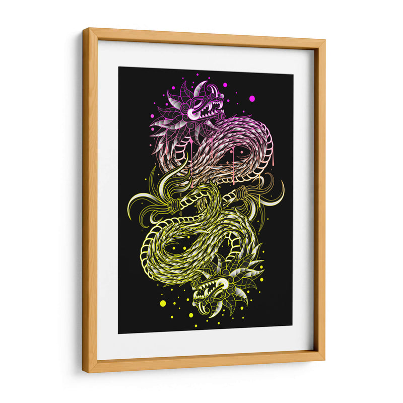 quetzalcoatl neon rosa y verde - Catpoe | Cuadro decorativo de Canvas Lab