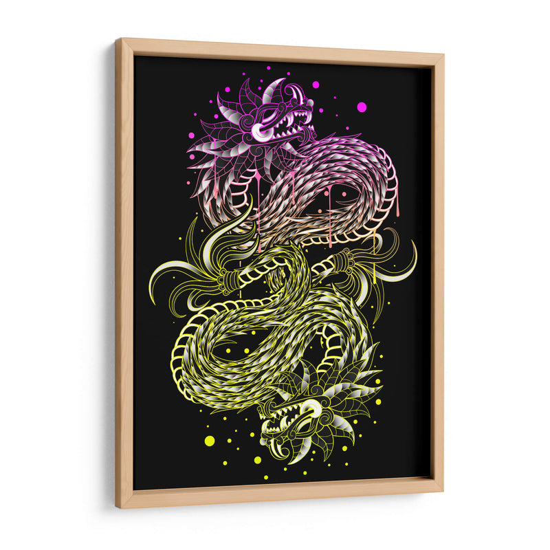 quetzalcoatl neon rosa y verde - Catpoe | Cuadro decorativo de Canvas Lab
