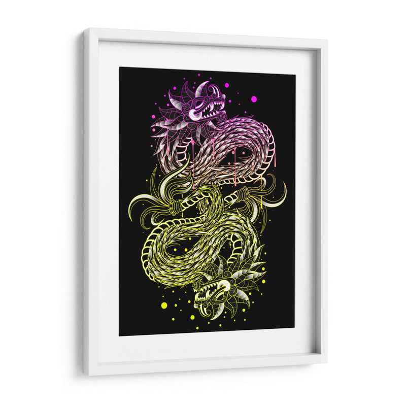 quetzalcoatl neon rosa y verde - Catpoe | Cuadro decorativo de Canvas Lab